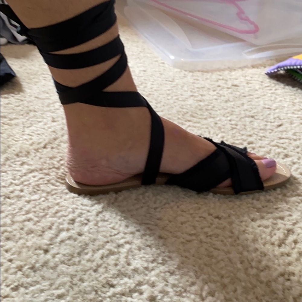 Sandals tie up flats